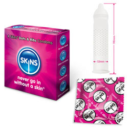 Skinn kondomer prickar och revben 4 Pack